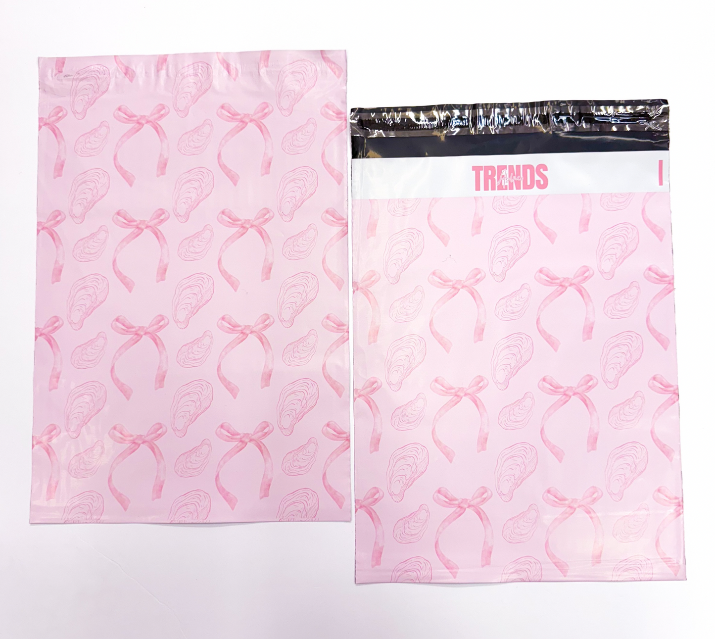 Pink Oysters Bows Poly Mailers