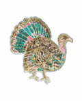 Colorful Turkey Thanksgiving Fall Sequin Patch - Large