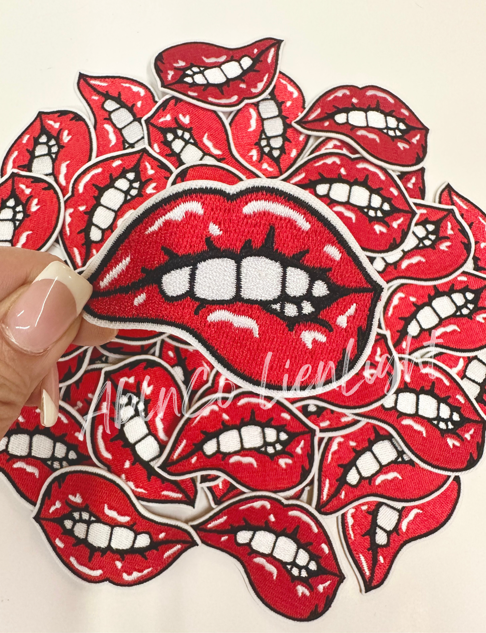 Red Lips Embroidery Patch