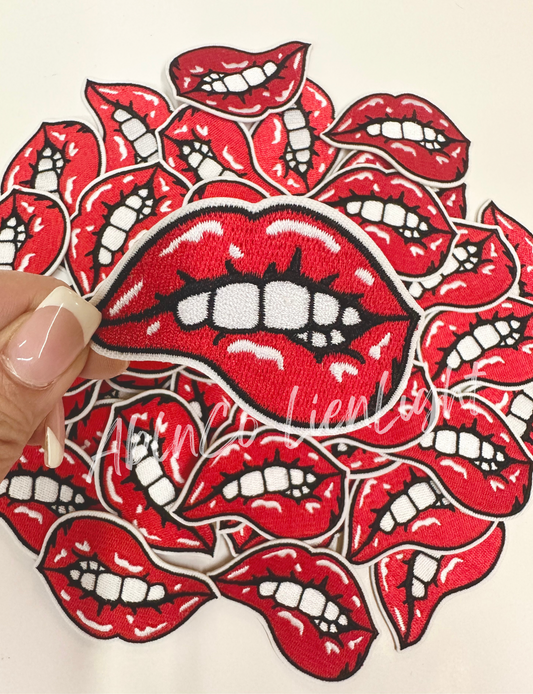 Red Lips Embroidery Patch
