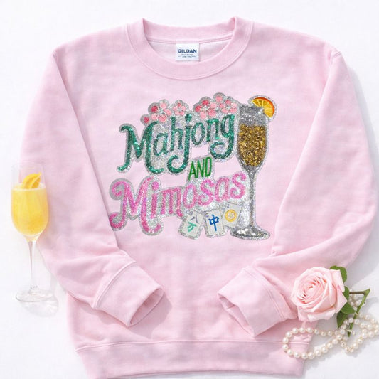 Mahjong & Mimosas Sequin Patch Sweatshirt
