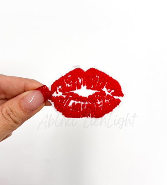 Kissing Lips Valentines Embroidery Patch