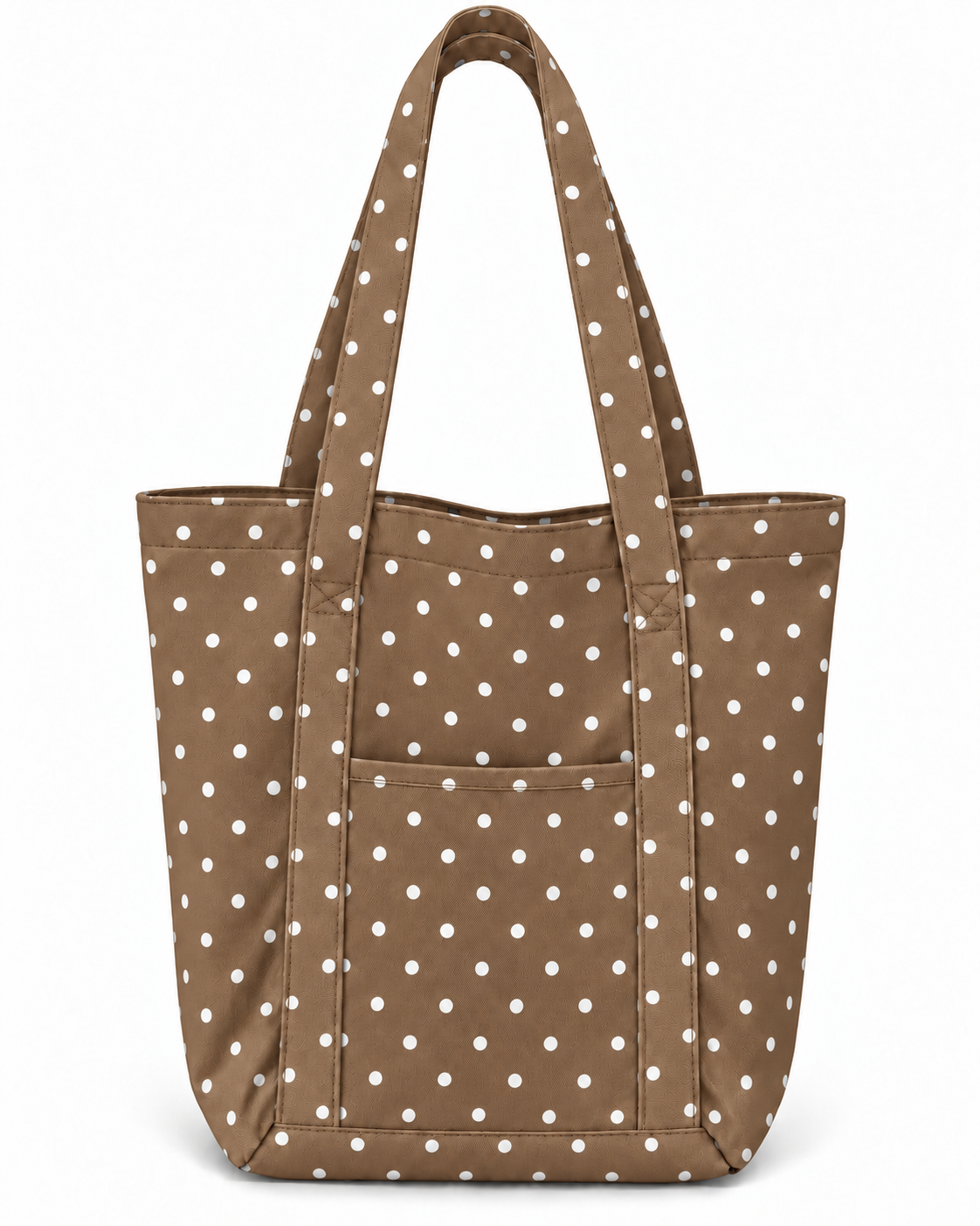Brown X-Large Canvas Polka Dot Tote Bag