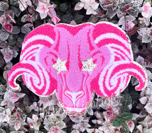 PREPPY PINK MASCOT™ Ram Chenille Patch ONLY Sweatshirt