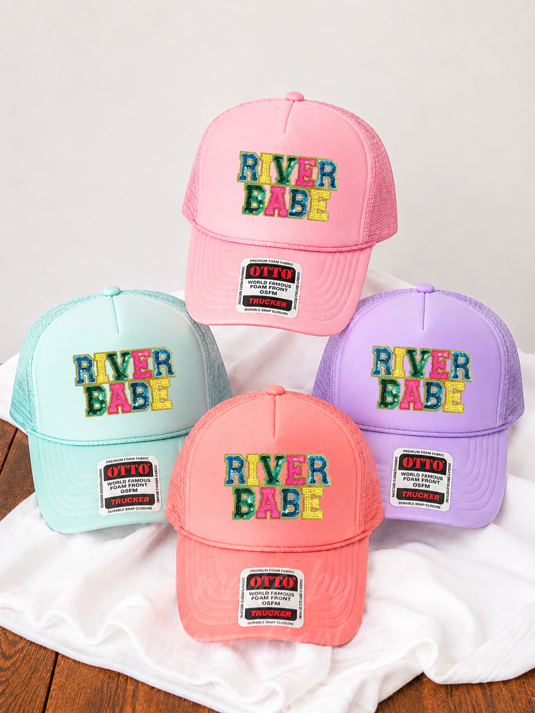 Sequin River Babe Summer Patch Otto Trucker Hat
