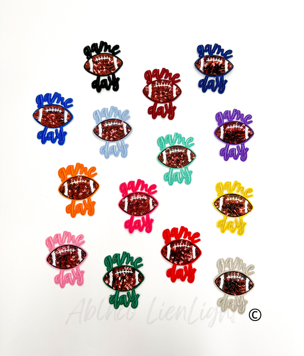 Football Game Day Embroidery Sequin Patch - Small ( 3'')