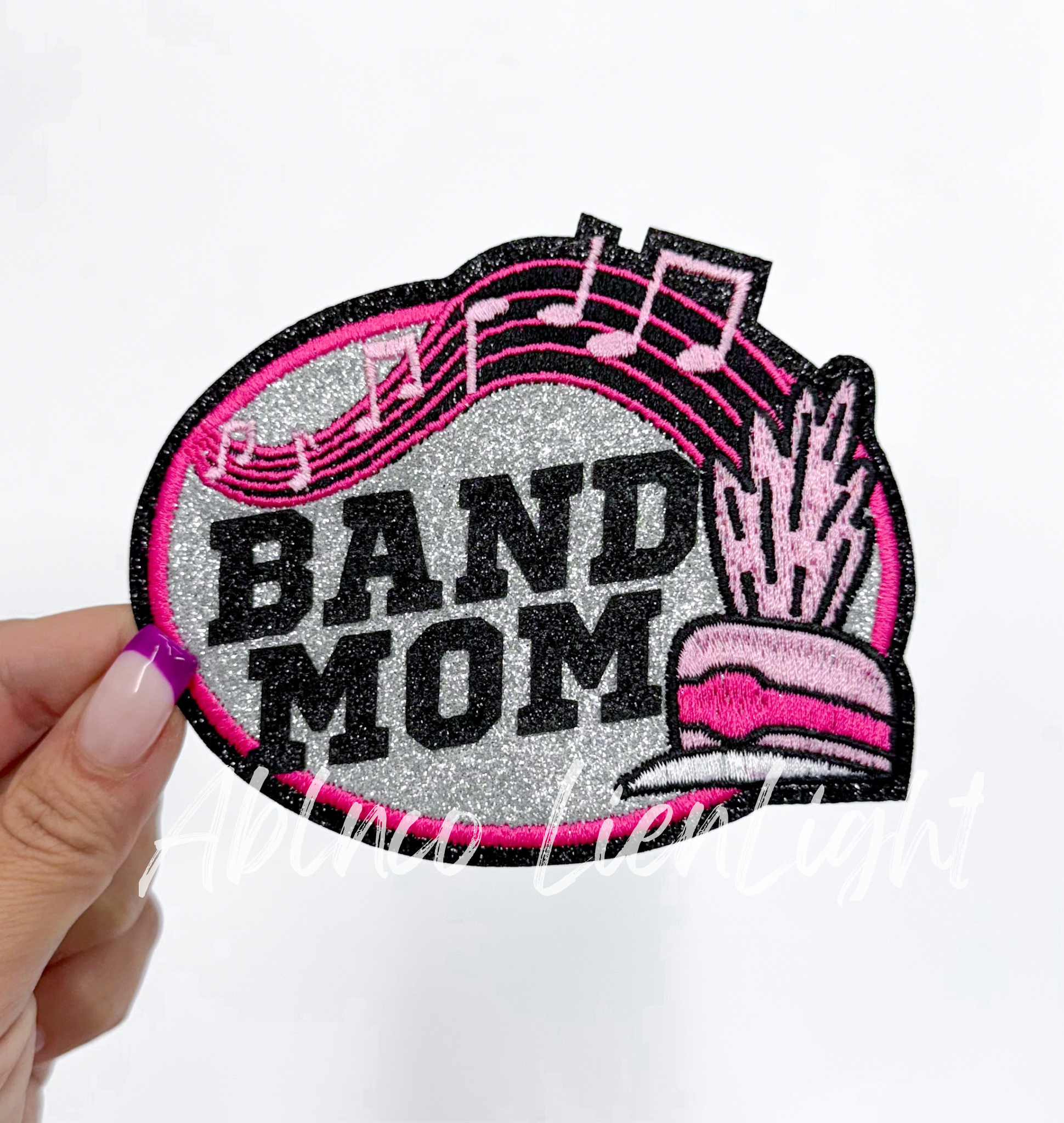 Band Mom Glitter Embroidery Patch