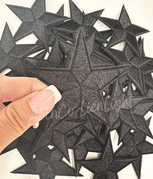 3” Black Star Embroidery Patch