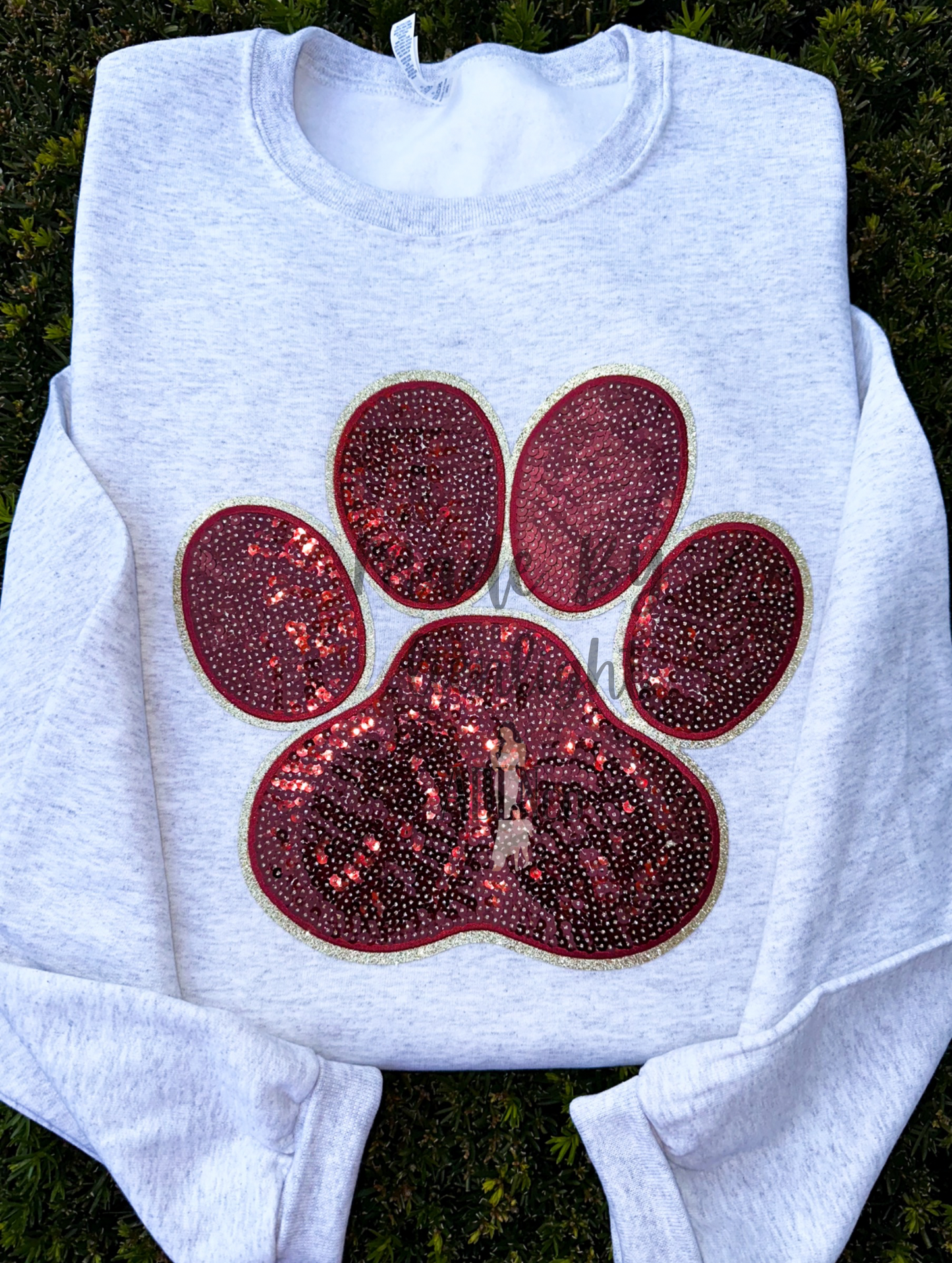 Paw Print Sequin Sweatshirt