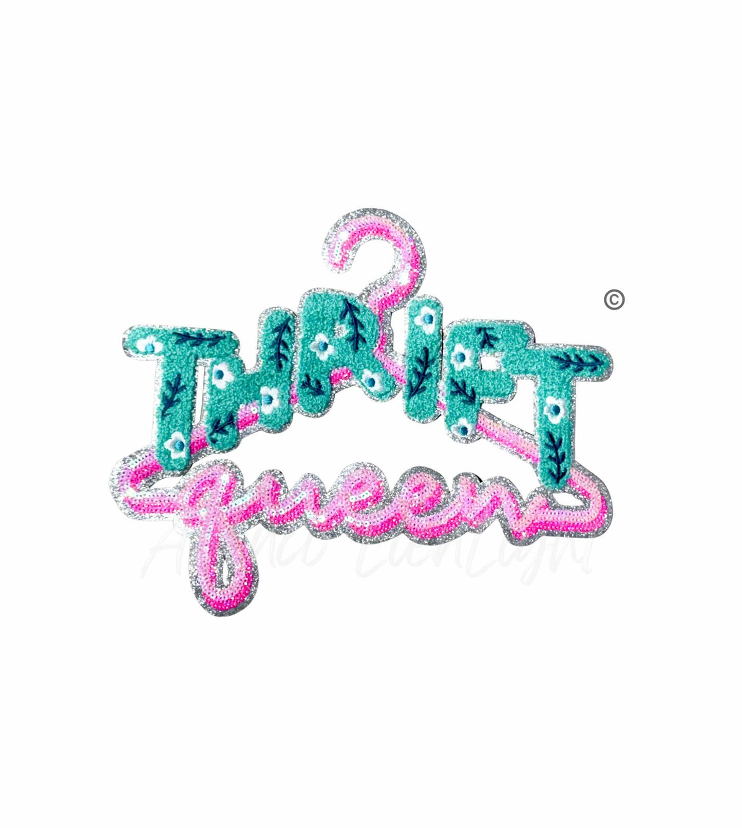 Thrift Queen Chenille Sequins Patch - Large