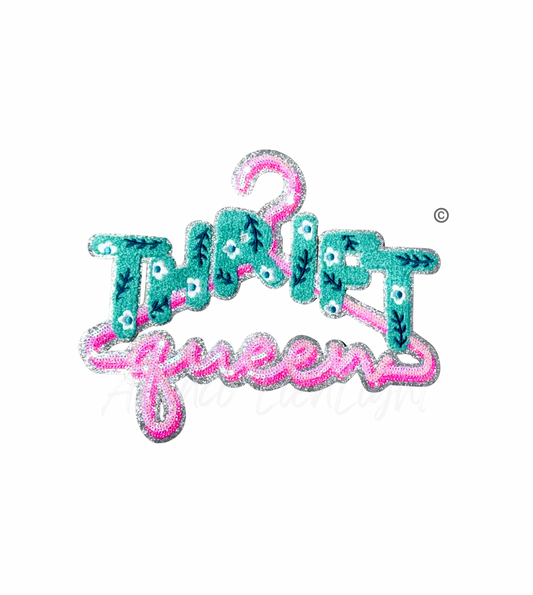Thrift Queen Chenille Sequins Patch - Large