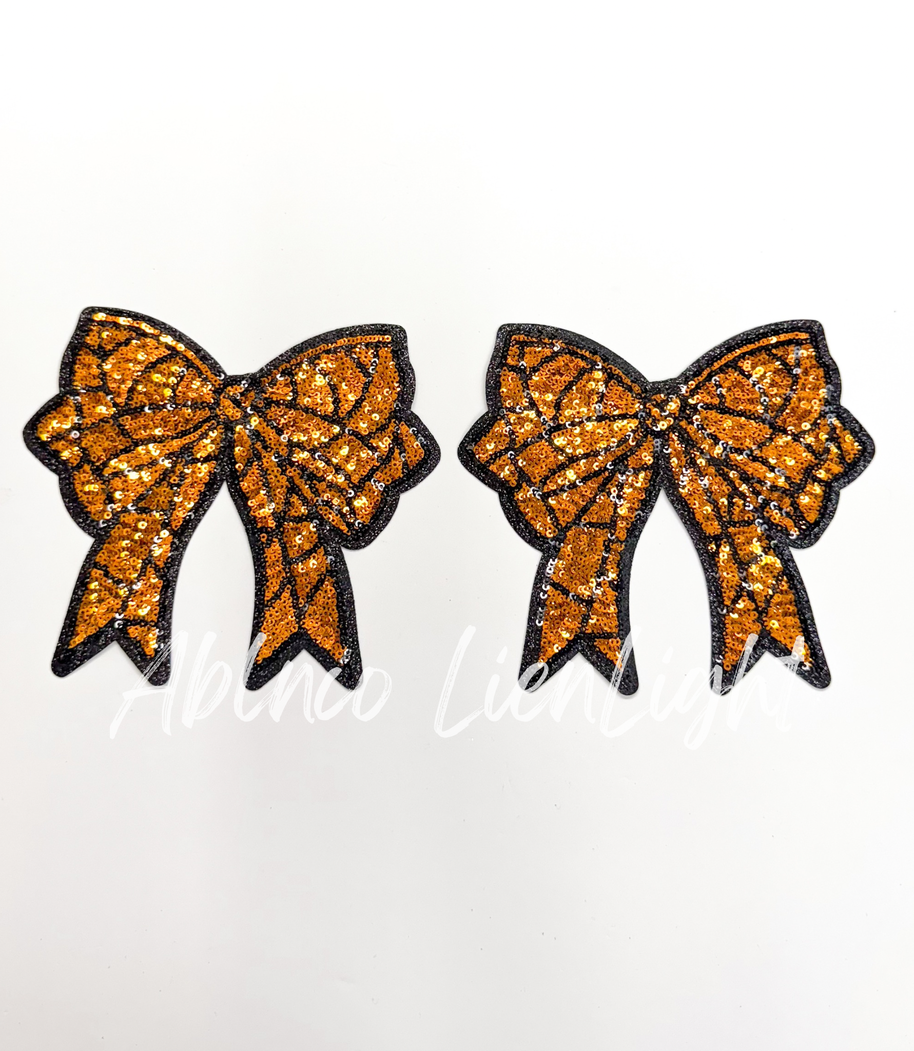 Basketball Side Bows Sequin Patch