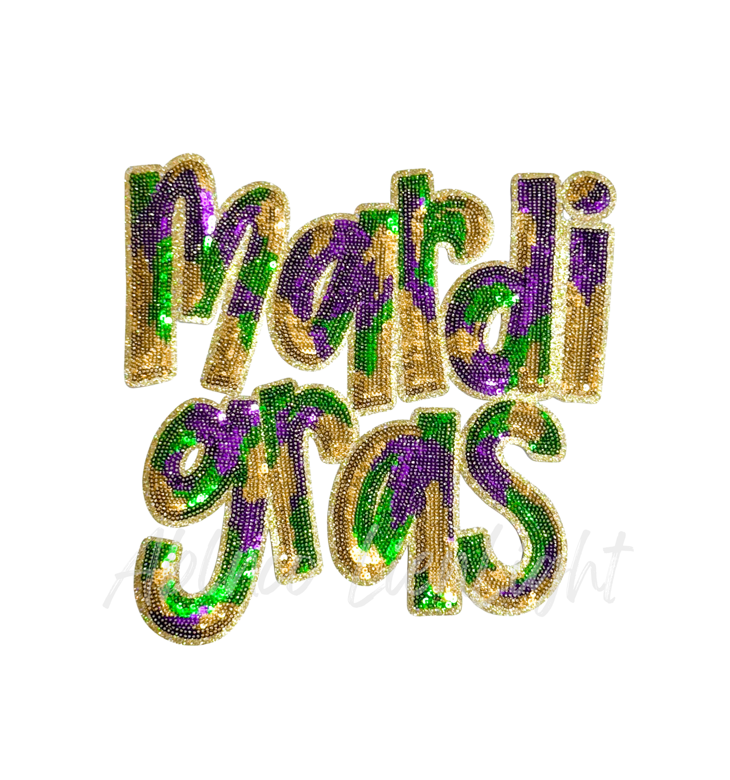 Mardi Gras Colorful Ombre Sequins Patch - Large