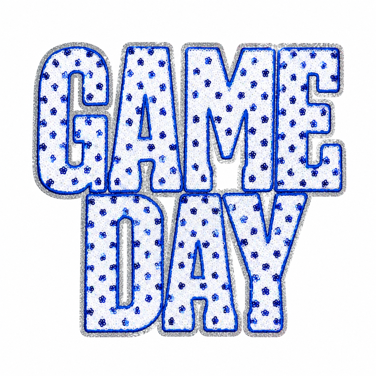 Royal Blue Polka Dots Game Day Sequin Patch - Large