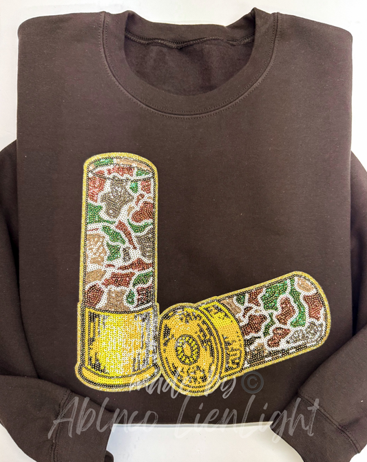 ShotGun Shells Hunting Sequins Patch Sweatshirt