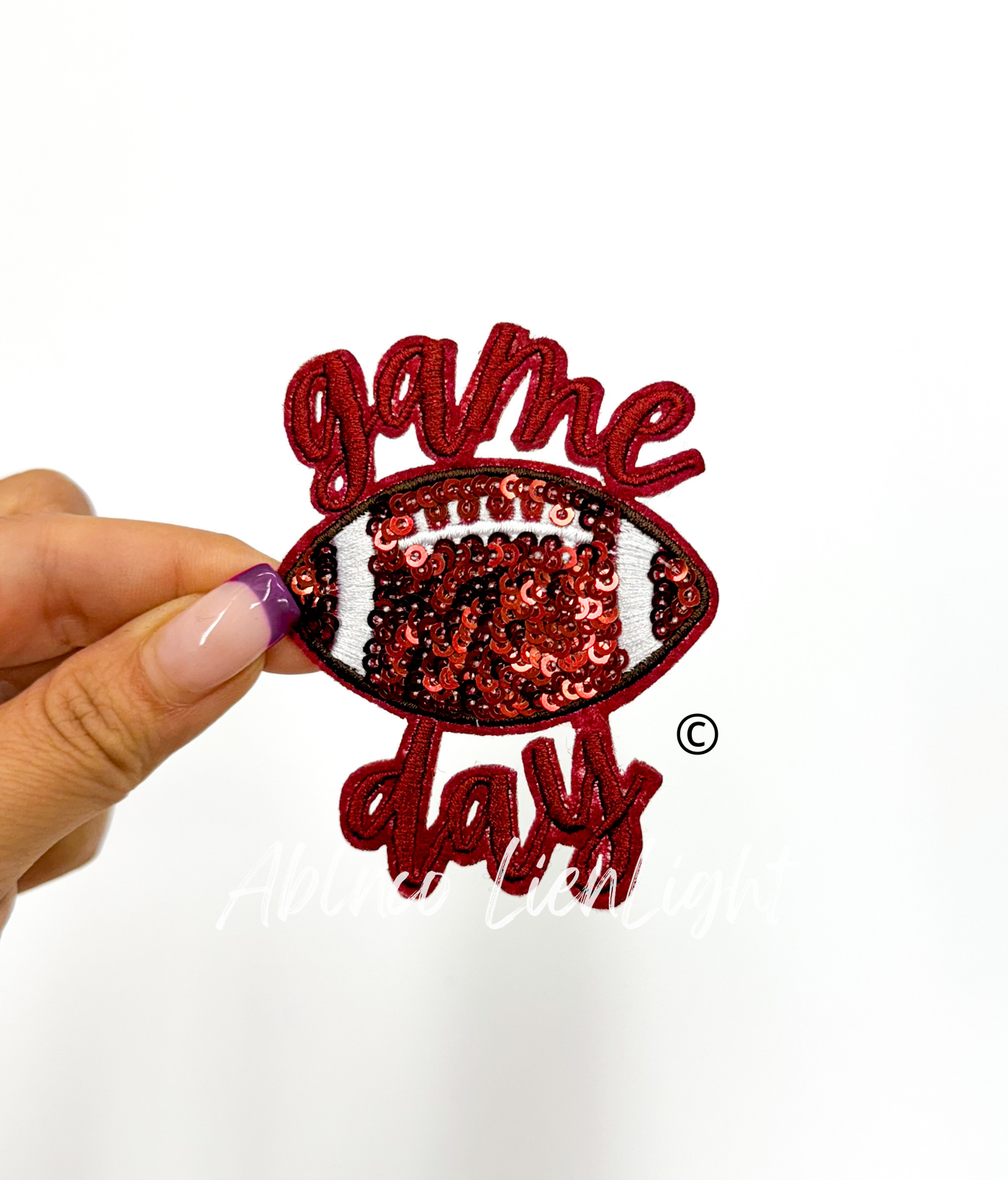 3” Football Game Day Sequins Embroidery Patch