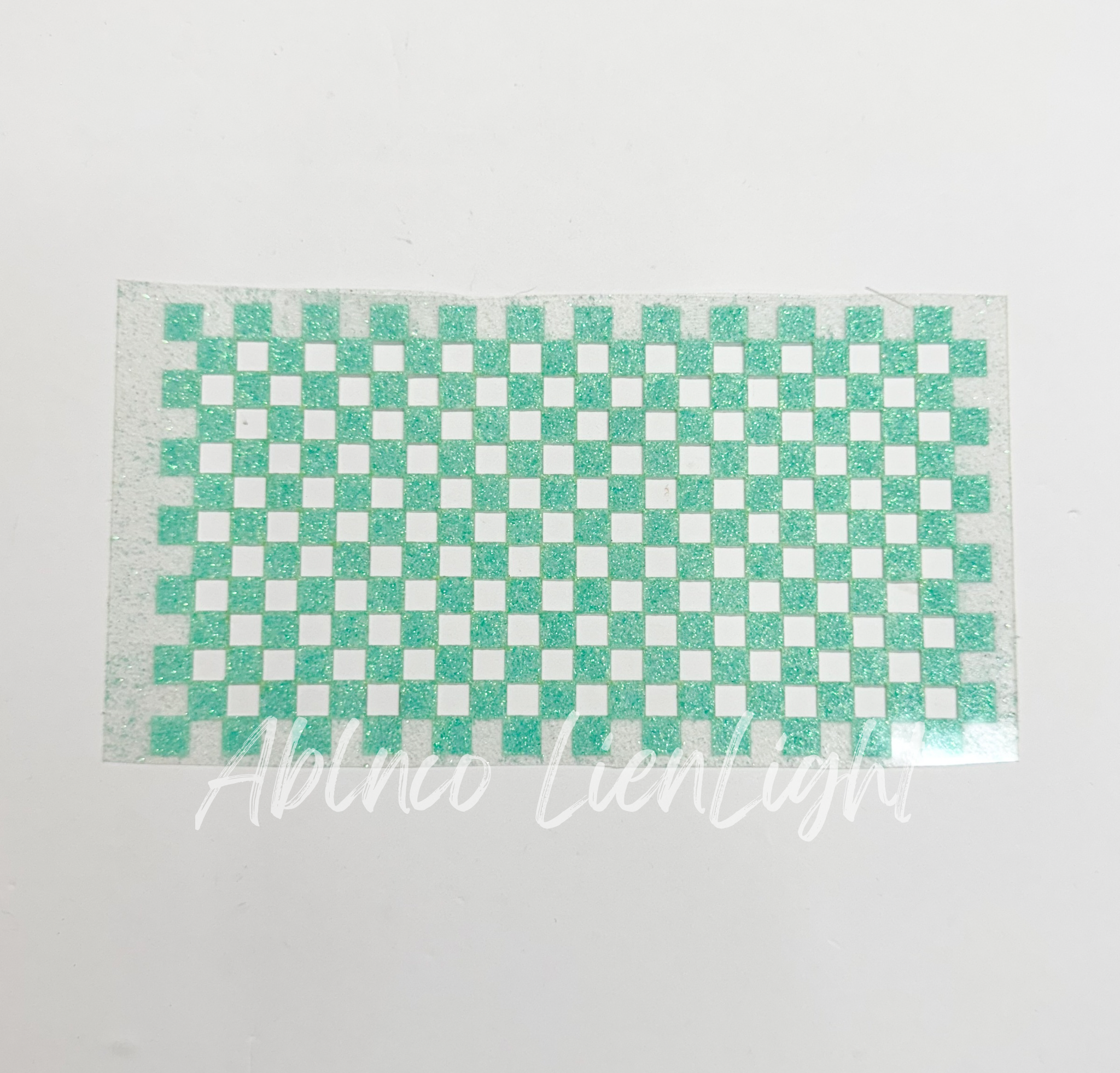 Checkered HTV Glitter Trucker Hat Background Transfer
