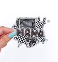 Hockey Mama Checkered Star Sequin Patch - Small
