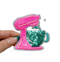 Pink Turquoise Mixer Baking Pink Sequin Patch