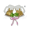 Boozy Bow Beer St Patricks Day Sequin Patch - Large