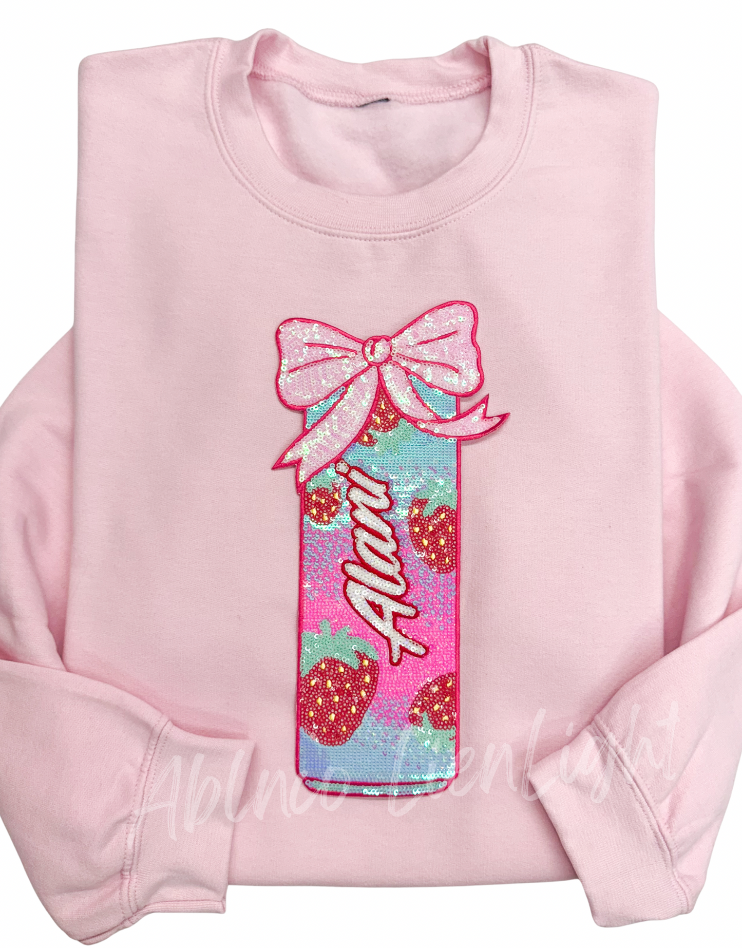 Strawberry Alani Energy Drink Sequin Patch Sweatshirt