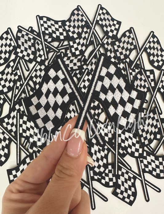Checkered Flag Embroidery Patch