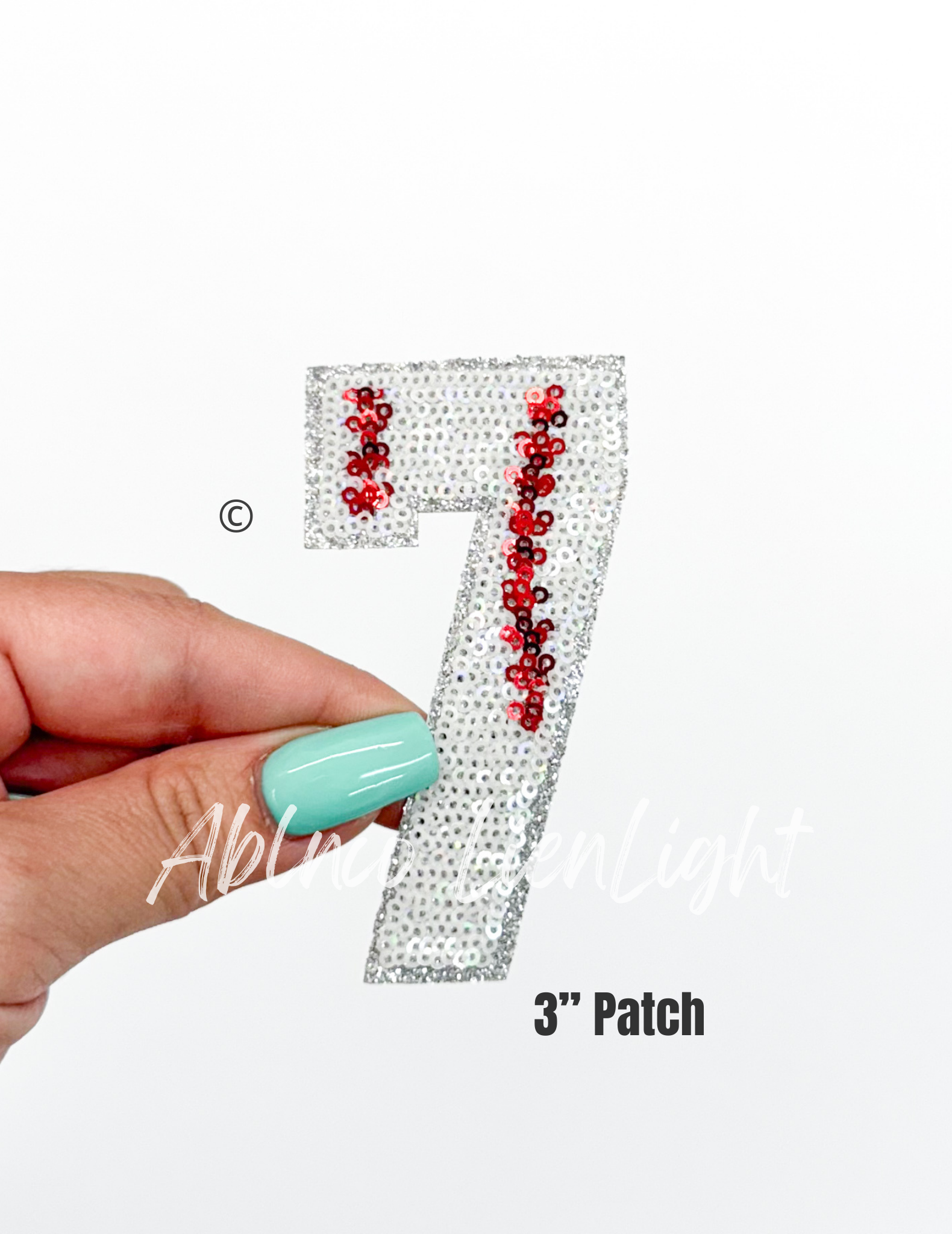 Baseball Numbers Sequin Patch - Small