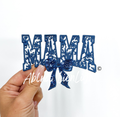 Blue Floral Mama Sequins Bow Embroidery Patch