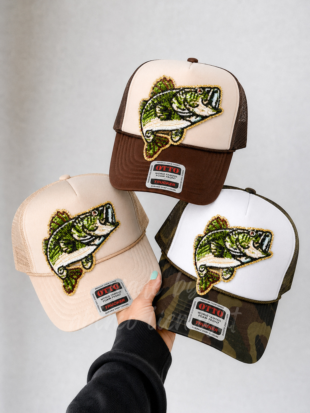 Sequin Bass Fish Otto Trucker Hat