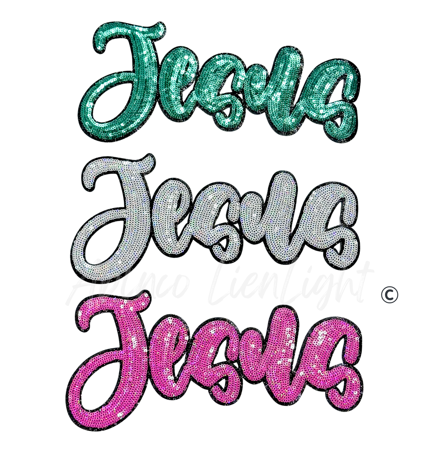 Jesus Easter Faith Sequin Patch - Large