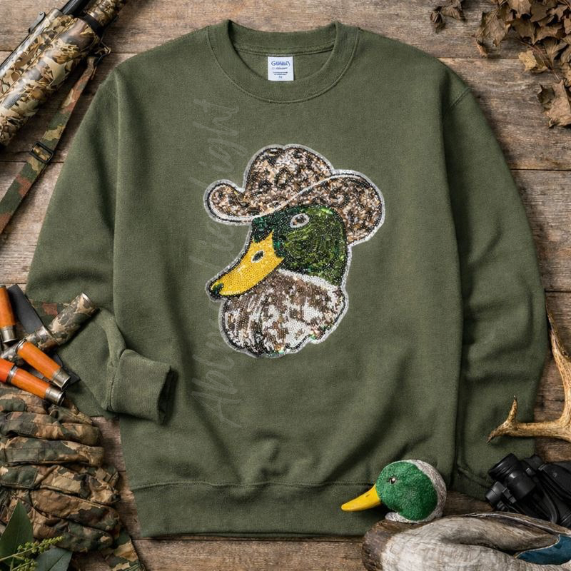 Western Mallard Duck Hunting Sequin Patch - Large