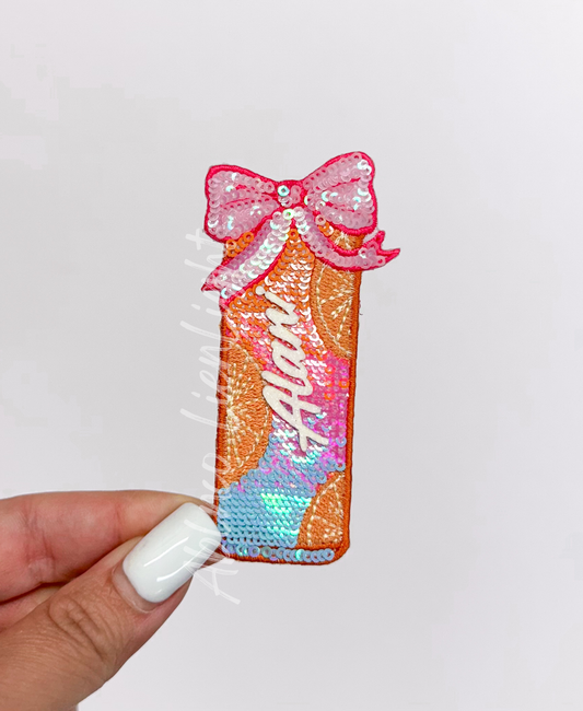 Alani Orange Energy Drink Sequin Patch