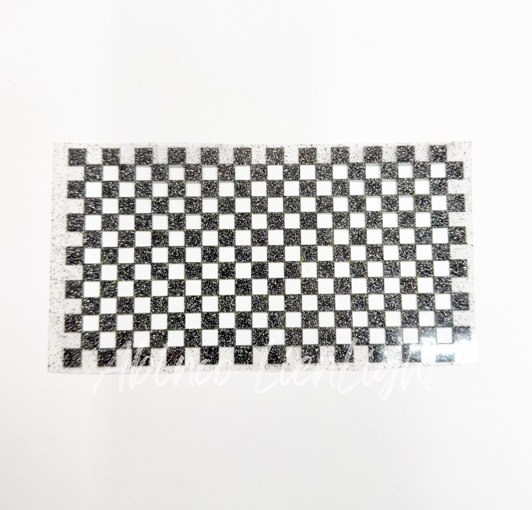 Checkered HTV Glitter Trucker Hat Background Transfer