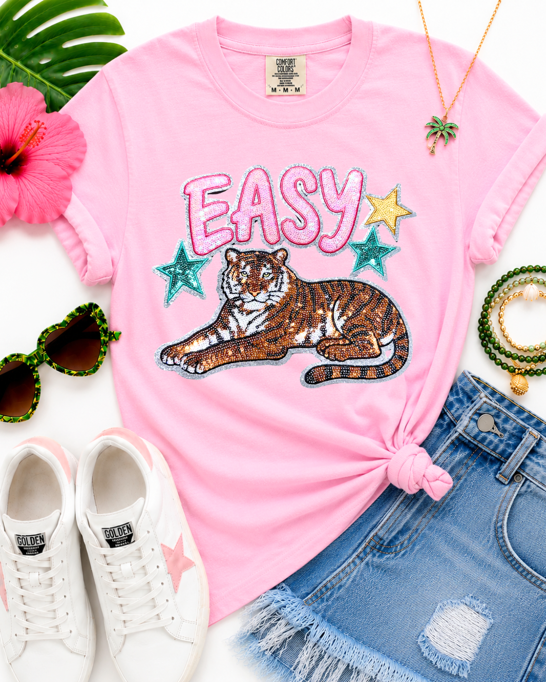 Easy Tiger Summer Sequin Patch Tshirt