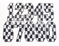 Sequin Black & White Checkered Numbers Patch - Large