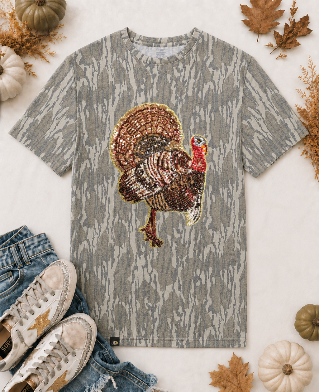 Great Outdoors Hunting Patch Mossy Oak Bottomland Tshirt