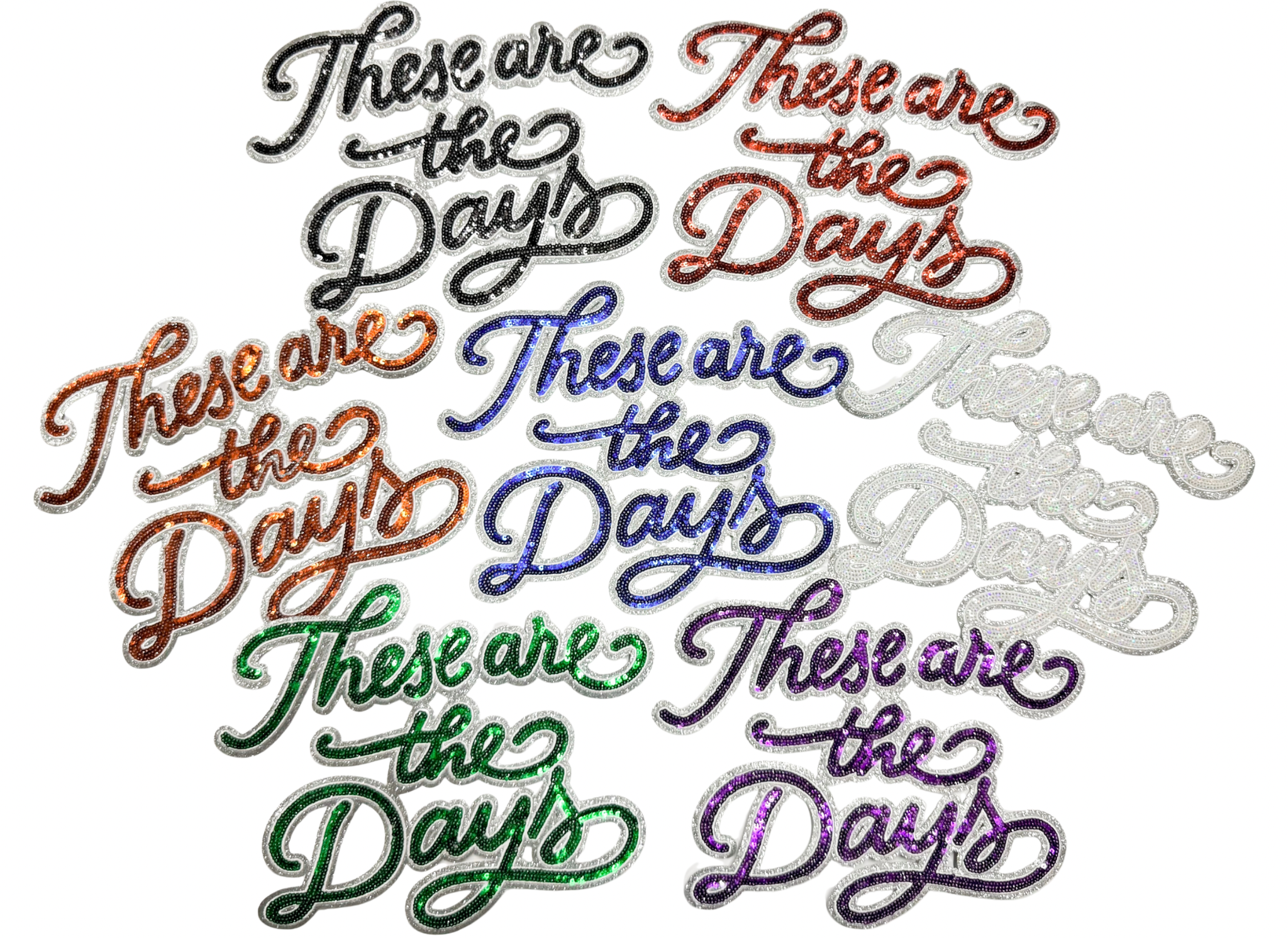 Black These Are The Days Game Day Sequin Patch