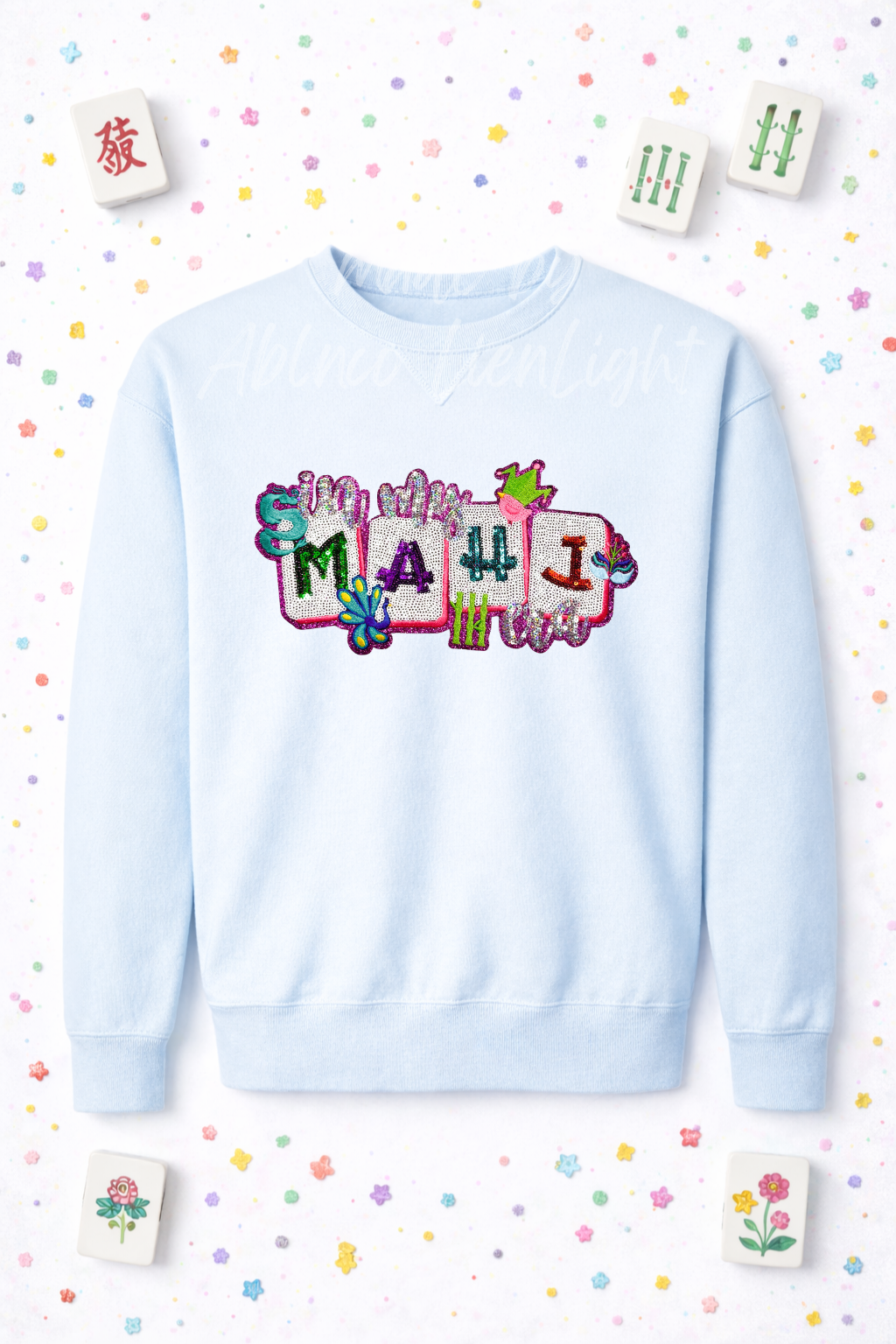 In My Mahjong Era Sequin Patch Sweatshirt