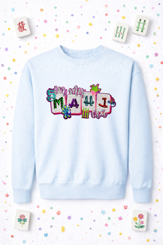 In My Mahjong Era Sequin Patch Sweatshirt