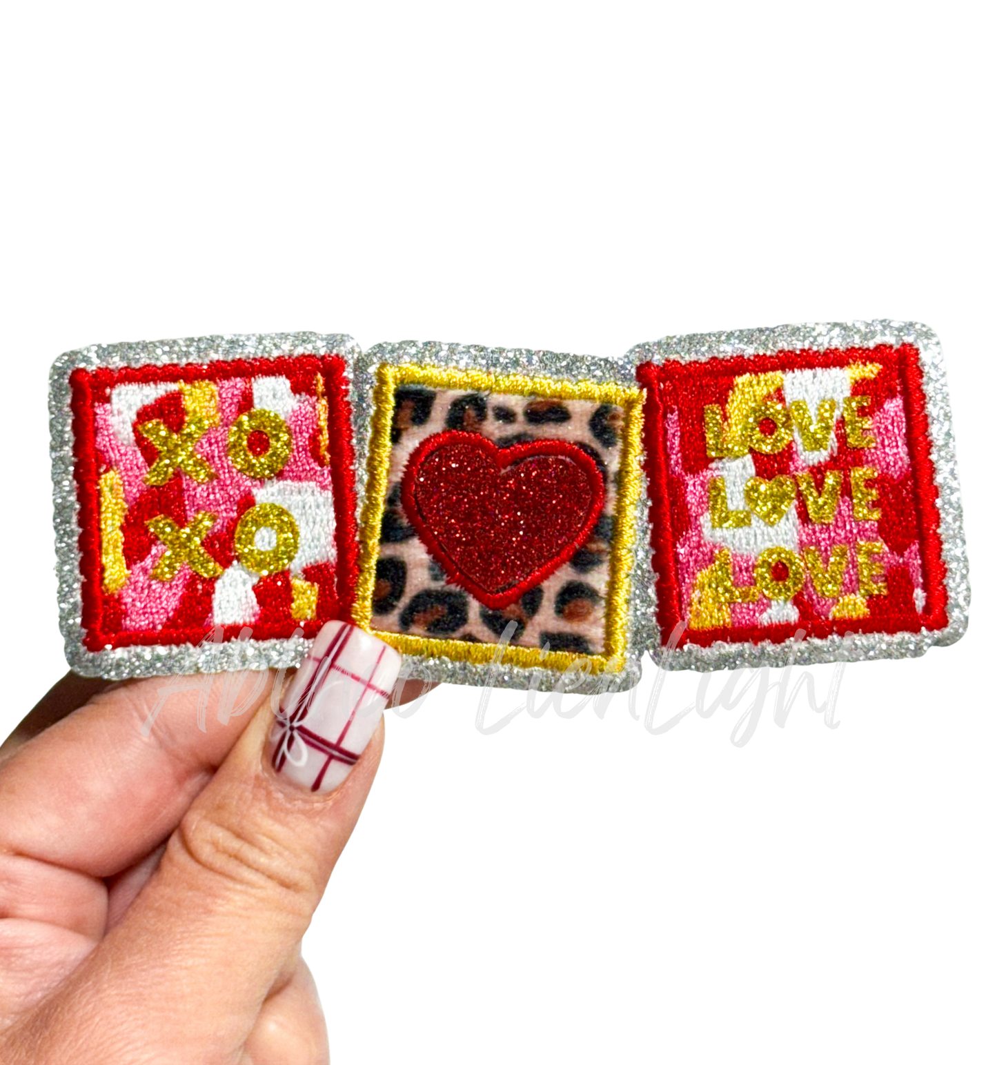 Postage Stamps Sequins Valentines Day Patch - Small