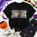 Cow Print Ghost Howdy Halloween Sequin Patch Tshirt