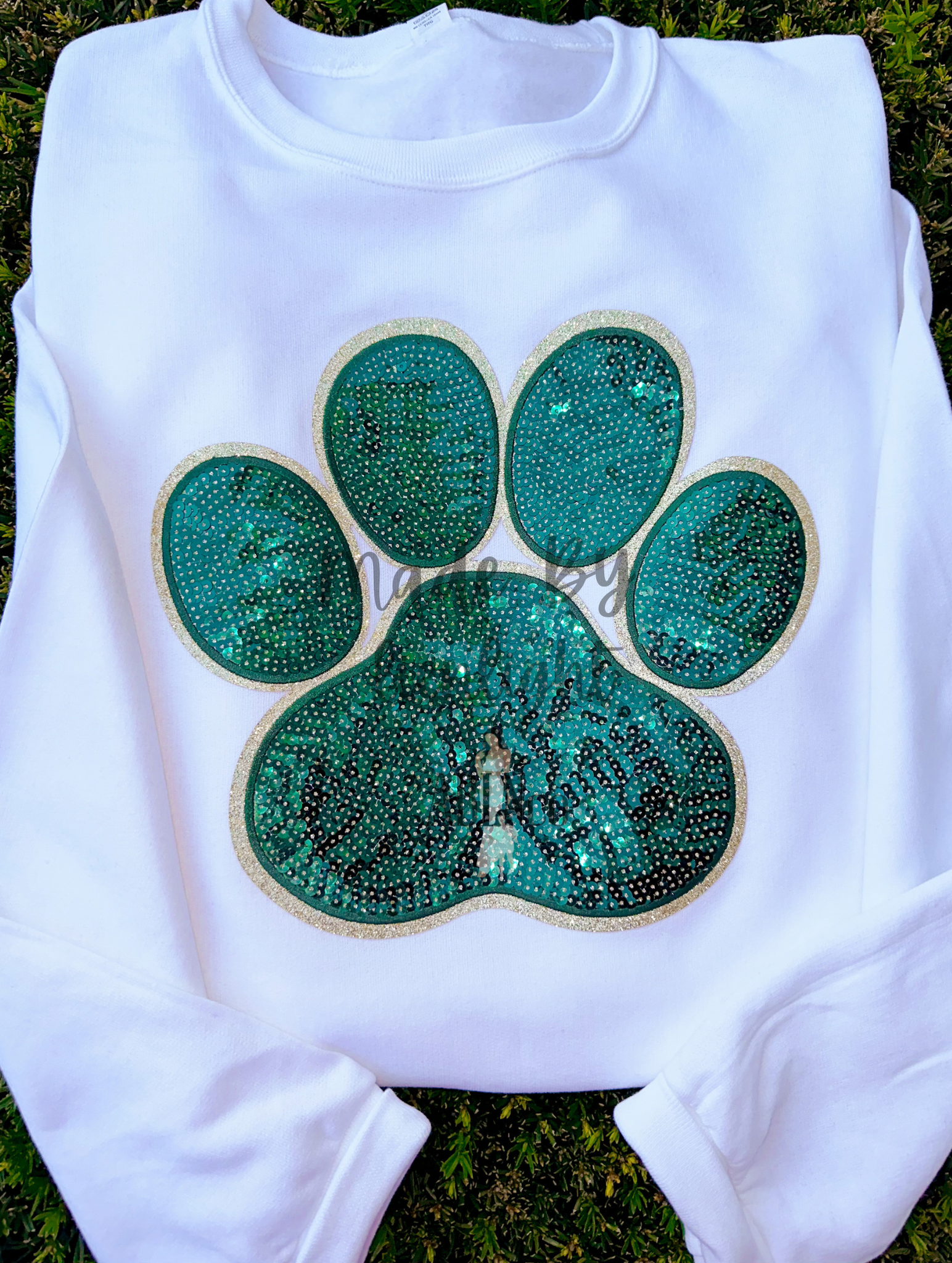 Paw Print Sequin Patch Sweatshirt
