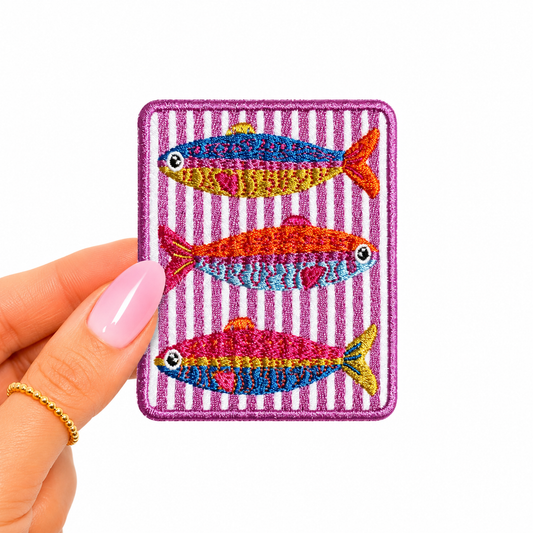 Colorful Sardines Fish Trio Summer Embroidery Patch