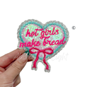 Hot girls make Bread Baking Pink Sequin Patch