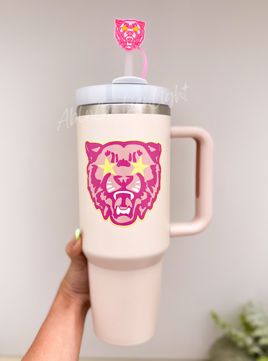Preppy Pink Mascot™ Wildcat 40oz Quencher Tumbler