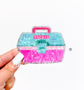 Tackle Box Fishing Pink Sequin Patch