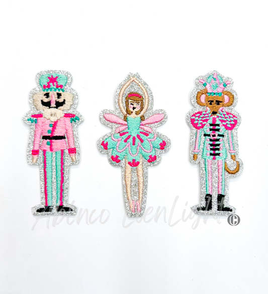 Preppy Nutcracker Ballet Trio©️ Glitter Embroidery Patch