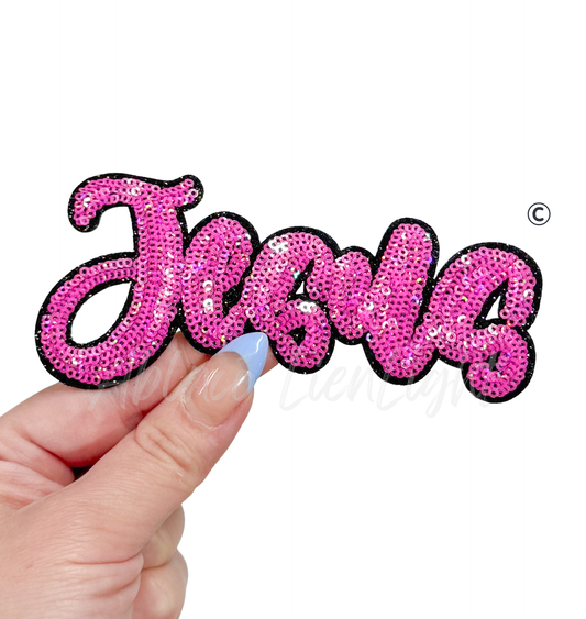 Jesus Easter Faith Sequin Patch - Small