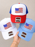 Sequin American Flag 4th July Otto Trucker Hat