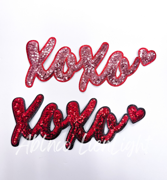 XOXO Valentines Heart Sequins Patch